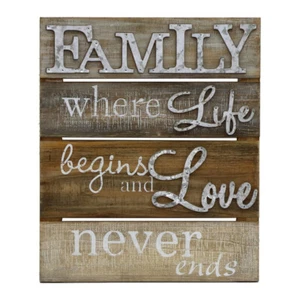 French Country Rustic Wood and Metal Family Life Love Wall Art - Picture 1 of 1