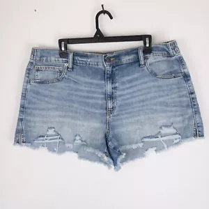 Aerie Shorts Womens XL (38x3) Blue Distressed Stretch Daydream Denim New - Picture 1 of 12