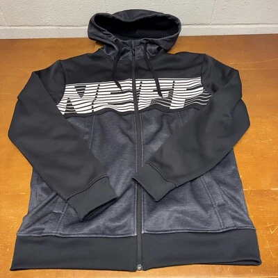 Neff Hoodie Mens Large Black Full Zip Long Sleeve Jacket Logo Snowboard - Image 1 of 4