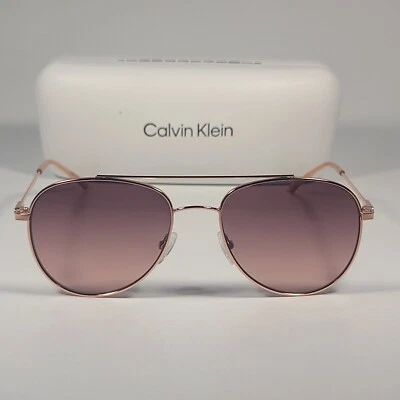 Gafas de sol Calvin Klein CK20120S 780 aviador piloto marco dorado rosa lentes marrones 55 Foto 1 de 4
