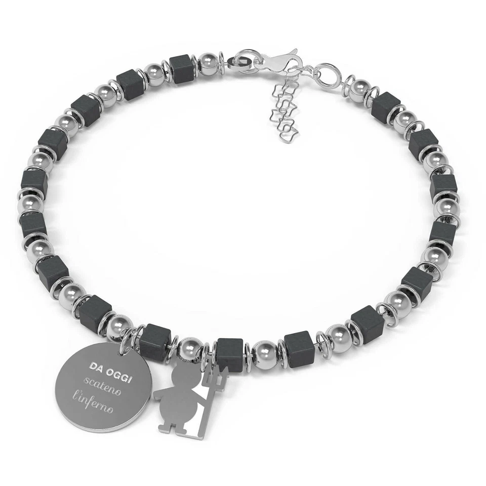 10 BUONI PROPOSITI BRACCIALE UOMO   B5289   Da Oggi Scateno L'Inferno - Immagine 1 di 1