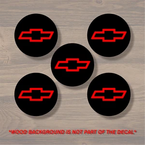Chevrolet Chevy Bowtie Wheel Center Cap Overlay x5, Vinyl Decal Sticker - Picture 1 of 1