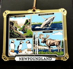 Canadá Latón Ornamento Terranova Vida Silvestre Jorobada Ballena Frailecillos Alce - Imagen 1 de 6