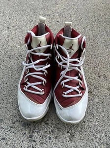 Nike Jordan Jumpman EliteI 343151-103 White/ Metallic Silver Varsity Red Size 10 - Picture 1 of 12