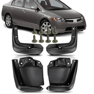 Front & Rear Mud Flaps Splash Guards for Honda Civic 2012 2013 2014 2015 Sedan - Image 1 of 4