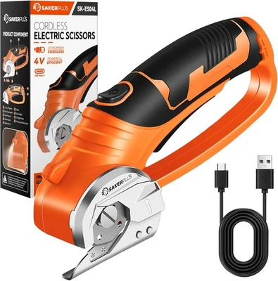 Cordless Electric Scissors,4V Boxed Rotary Cutter(Orange), Orange  - Image 1 of 4