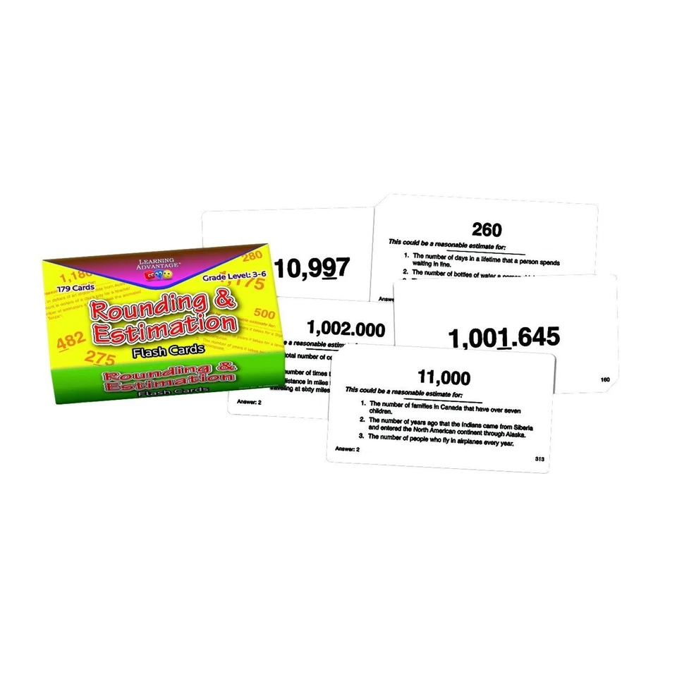 Learning Advantage 8693 Rounding and Estimation Flash Cards - Image 1 of 1