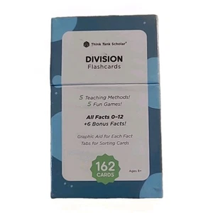 162 Division Flash Cards Think Tank Scholar All Facts 0-12 New Sealed - Picture 1 of 3
