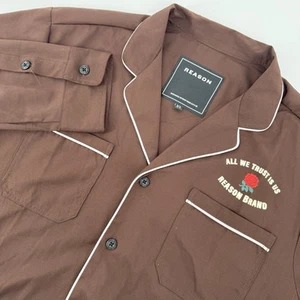 Reason Herren Gr. XL All We Trust Langarm gewebtes Hemd mit Knopfleiste und Taschen - Bild 1 von 13