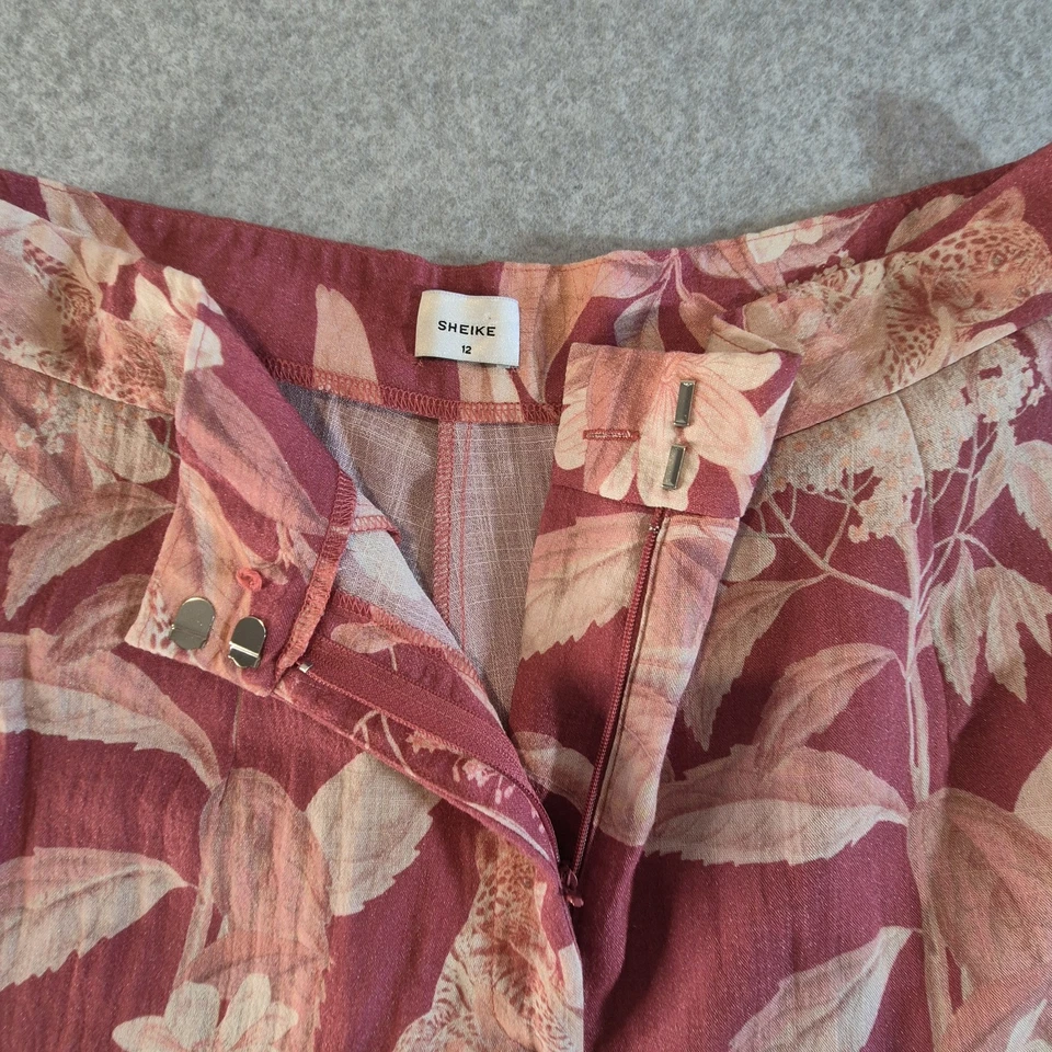 Pantalones SHEIKE Caprichosos Rosa Tropical Cintura Alta Pierna Ancha Nuevos con Etiquetas Talla 12 AU / 8 EE. UU. Foto 1 de 4
