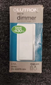 Lutron Maestro 600W Dimmer Wandschalter - Weiß (DV-600PR-WH), Neu, F2 - Bild 1 von 3
