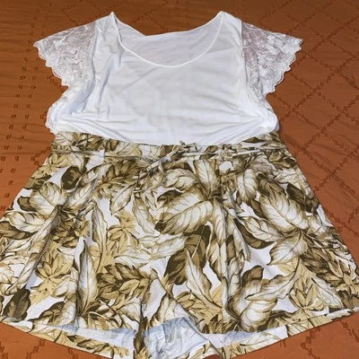 Lot Of 2 Amalie Line Blend Sz 16 Shorts Old Navy XXL Lace Sleeve Shirt Outfit - Image 1 of 4