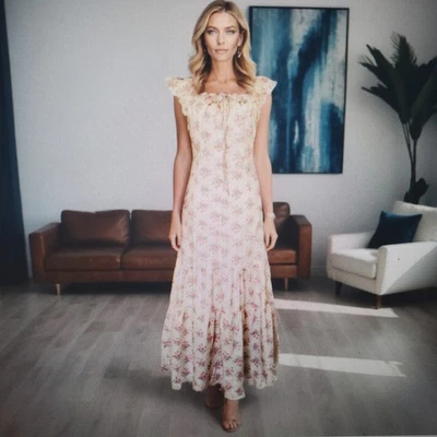 WORTH COLLECTIVE Women's Babydoll Maxi Dress Medium 4-6 Floral Coquette Boho - Image 1 of 4