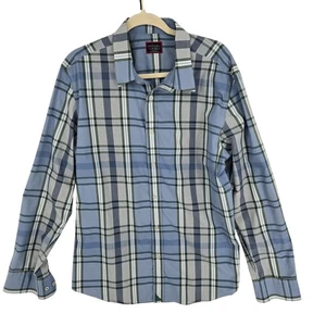 UNTUCKit Shirt Mens XL Blue Plaid Long Sleeve Slim Fit Wrinkle Free Malibran WF - Picture 1 of 10