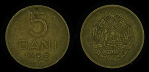 RUMANÍA 1956 - 5 Bani Escudo Nacional - KM# 83.2 - Imagen 1 de 3