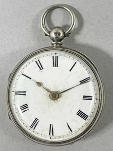STERLING SILVER FUSEE VERGE POCKET WATCH T COX SAVOURY LONDON 1866 works antique - Picture 1 of 16