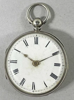 STERLING SILVER FUSEE VERGE POCKET WATCH T COX SAVOURY LONDON 1866 works antique - Image 1 of 4