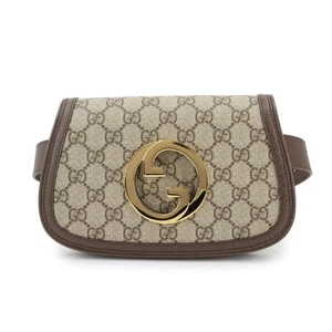GUCCI Blondie GG Supreme Bolso Cinturón Cuero Beige Marrón 703807 Cartera 90299601 - Imagen 1 de 11