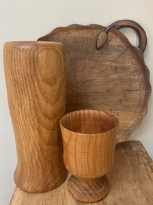 Tablero de madera y 2 recipientes vintage rústico granja cocina Kitchenalia - Imagen 1 de 19