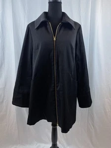International Concepts INC Black Flare Peacoat Women's Size Medium - Picture 1 of 11