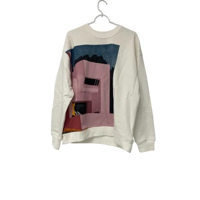 Zara Womens Sweatshirt Small S Pullover White Albert Florant Print 1165/521 NWT - Image 1 of 4