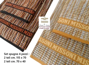 Set spugne MISSONI 4 pezzi : 2 viso cm. 115x70 + 2 ospiti cm. 70x40 misure max - Picture 1 of 12