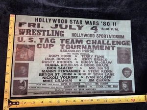 Póster réplica de evento de lucha libre CWA Dory Terry Funk Dusty Rhodes Brisco 11x16 - Imagen 1 de 2