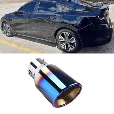Car Exhaust Pipe Rear Tip Tail Throat Muffler Stainless For Honda Civic Foto 1 de 4
