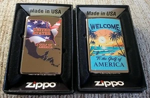 2025 Zippo SMKW Exclusive Welcome To The Gulf Of America Lighter X2 Lot - Picture 1 of 9