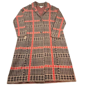 Christian Siriano New York Hahnentritt Karo Long Cardigan Mantel Damen L - Bild 1 von 7