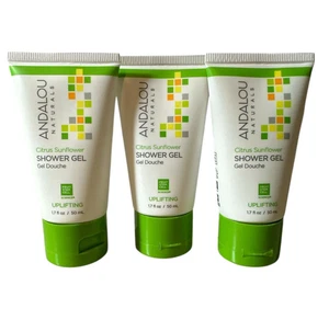 Andalou Naturals Shower Gel Citrus Sunflower Uplifting Travel Size 1.7 fl oz X 3 - Picture 1 of 2