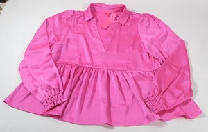 Lilly Pulitzer Jaylene Langarmshirt kirschrosa Damengröße 14 - Bild 1 von 8