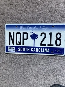 2020 South Carolina License Plate - NQP 218 - Nice! - Picture 1 of 2