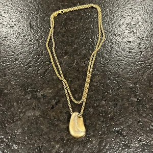 Vintage Carolee Gold Tone Bean Pendant Chain Necklace Approximately 42” Long - Picture 1 of 12