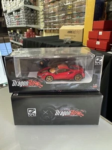 FERRARI F8 KEYVANY RED 1/64 SCALE DIECAST CAR MODEL BY DCM D.BO DRAGON - Picture 1 of 11