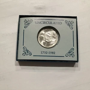 1982 George Washington Commemorative Uncirculated Silver Half Dollar in OGP - Picture 1 of 13