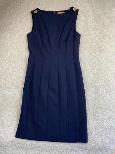 Abito blu navy Tory Burch taglia 2 senza maniche misto lana