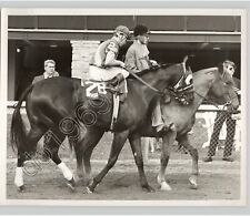 VINTAGE HORSE RACING 1960s Press Photo JOCKEYs On Horses at Track