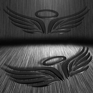 6" Piezas Personalizables Vinilo Emblema Logo Carenado/Guardabarros Adhesivo Ala/Ángel Negro - Imagen 1 de 2