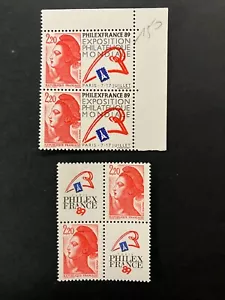 France 1987/1988 - Philexfrance'89, Liberté pairs stamps MNH - Picture 1 of 1