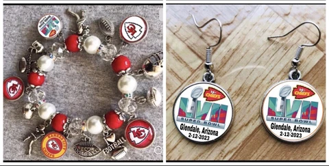 Kansas City Chiefs SuperBowl Bracelet and Earring sat Cover