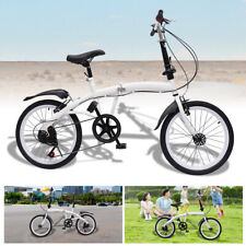 fit Adult, Folding Bike for Adults 7 speed white,bicycle bike 20" Folding Bikes 