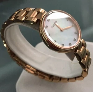 Ladies Genuine Bulova Diamond Gallery 97S111 Rose Gold Mop Designer Watch - Picture 1 of 12