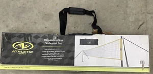 Athletic Works Volleyball Set Regulation Adjustable Height Pole & Bag DAMAGE BOX - Picture 1 of 7
