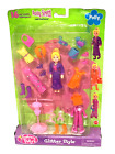 Polly Pocket Mix'n Match Glitter Style Fashion Stretch & Accessories 2004 Mattel