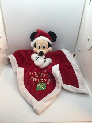 Manta Disney Baby My First Christmas Mickey Mouse Santa Hecha en China - Usada en Excelente Condición Foto 1 de 4