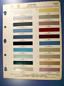 Set trucioli vernice auto Cadillac Ditzler PPG 1962 - Foto 1 di 1