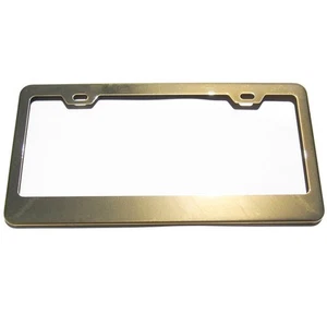 Stainless Steel Gold Chrome License Plate Holder Frame Sport Car Suv Truck New - Foto 1 di 12