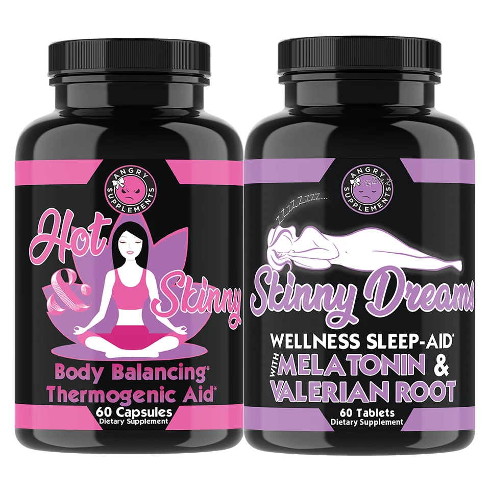 Pérdida de peso para mujeres, píldoras de dieta calientes y delgadas + ayuda para dormir Skinny Dreams, paquete de 2 Foto 1 de 4