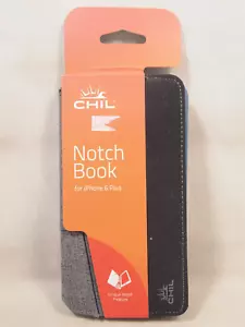 Apple iPhone 6 Plus Chil Notch Book Case Black/Gray - Picture 1 of 3